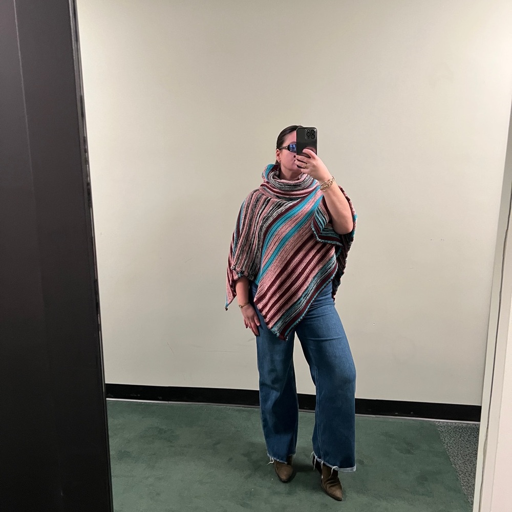 Missoni Vibrant Striped Poncho Sweater